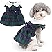 Zunea Plaid Dog Dresses for Small Dogs Girls Summer Princess Dress with Bowknot Cute Fancy Puppy Clothes Ruffles Sleeveless Skirt Soft Female Pet Dress Chihuahua Doggie Apparel Green M