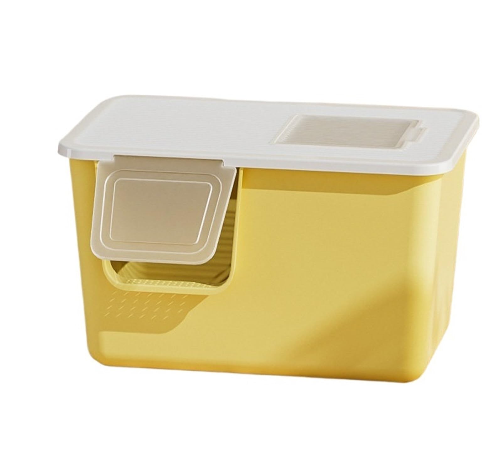 Caja de Arena for Gatos Cerrada con Tapa, Bandeja de Arena extraíble de Lados Altos y Grandes, Inodoro for Gatitos de fácil Limpieza for Interiores Arenero Gato(Geel)