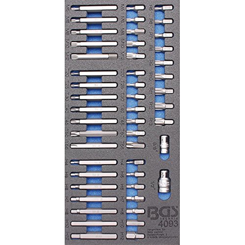 BGS 4093 | Insert de servante d'atelier 1/3 : Jeu d'embouts assortis | 49 pièces