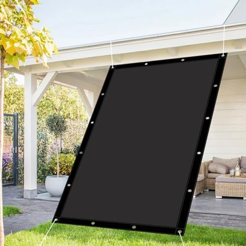 Toile ombrage 280 x 360 cm noire en PES hydrofuge pour terrasse