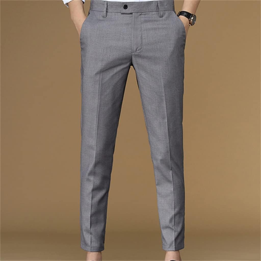 Mid Gray Suit Pants Men Formal Officebusiness Official Dress Trousers for Men Clothing