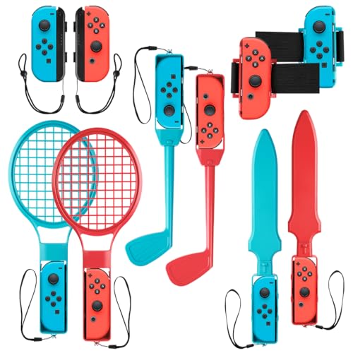10 en 1 Kit de Accesorios Deportivos para Nintendo Switch, 2024 Familiar Accesorios de Juego Kit para Switch Switch Juegos OLED