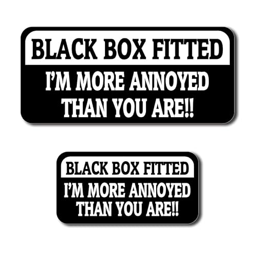 Pack of 2 Mixed Size of Black Box Car Sticker Waterproof Black Box Fitted Car Sticker Funny Car Stickers Self Adhesive Bumper Stickers