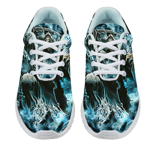 Grim Reaper Halloween Shoes for Women Men Trail Running Casual Fashion Sneakers Slip-on Tennis Shoes
