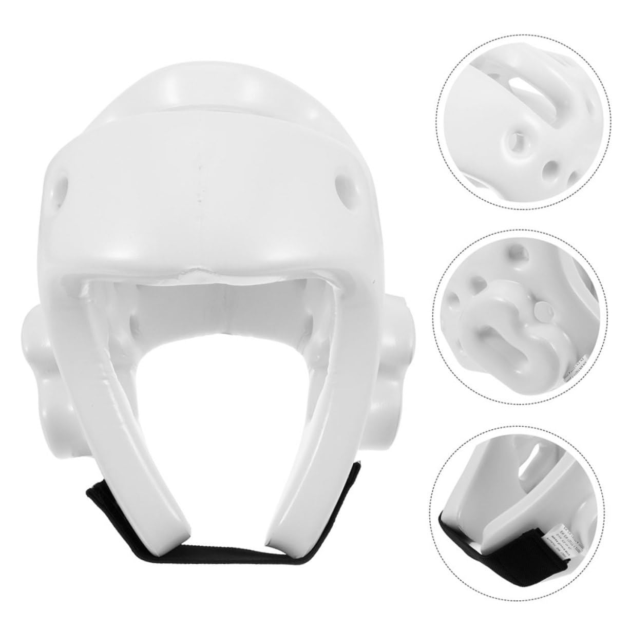Casco da Boxe in Pu Bianco Design Ergonomico e Pratico per Allenamento di Taekwondo e Karate Protezione Testa per Adulti e Bambini