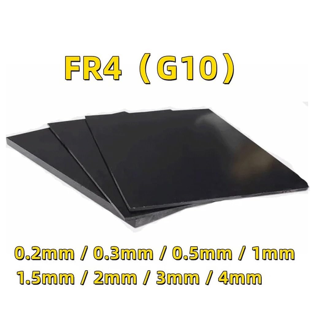 Płyta z włókna szklanego, G10 FR4 Arkusz z włókna szklanego epoksydowego 0,2 mm Czarny Wiele rozmiarów do zdejmowanej platformy drukarki(330x330mm)
