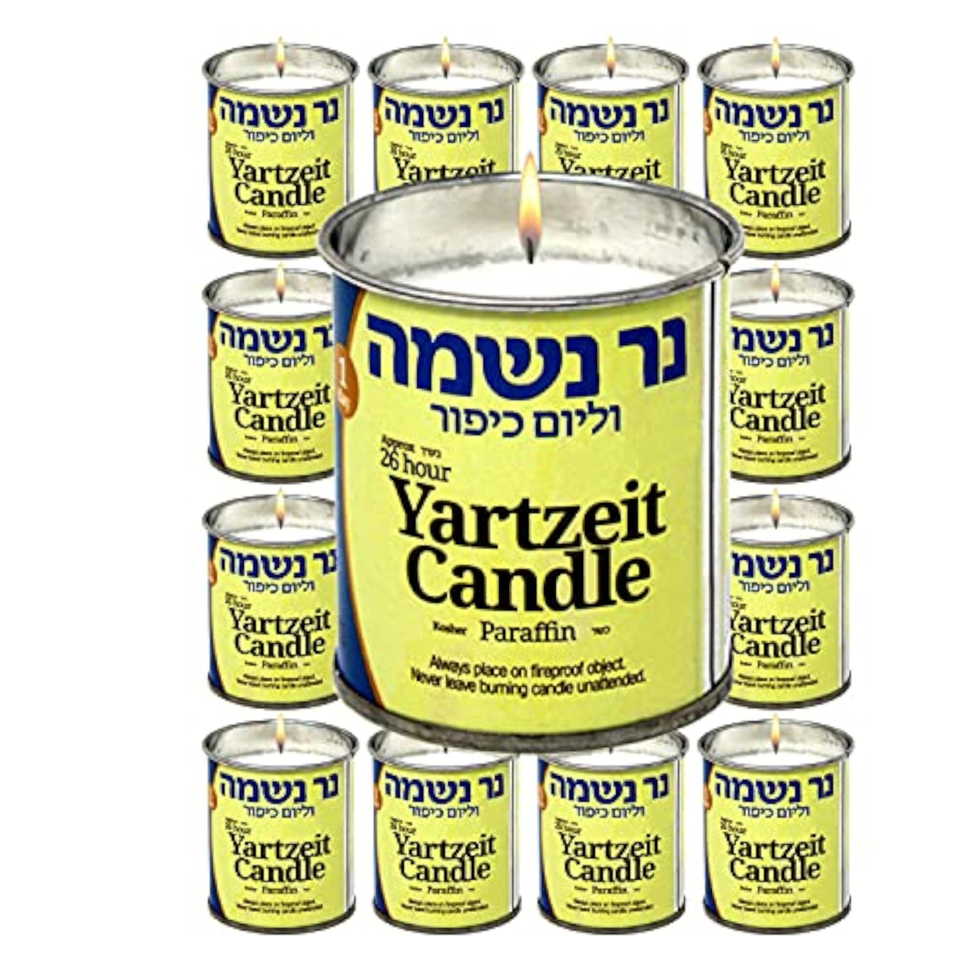 One Day Yahrzeit Candles, 12 Pack Kosher Memorial