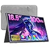 Monitor portátil de 18.5 pulgadas FHD 130% sRGB 100Hz IPS HDR HDMI USB-C Monitor de viaje para laptop, MacBook, PC, Surface PS5 Xbox, pantalla externa grande con cubierta y altavoces