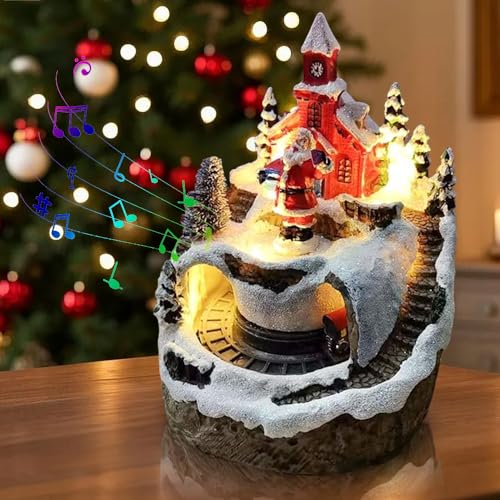 KQWVZ Weihnachtsdorf Mit Beleuchtung, Weihnachtsdorf Häuser Mit Zug,...