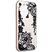 Produktbild kompatibel mit iPhone 7 Hülle,iPhone 8 Hülle,Crystal Clear Transparent Handyhülle TPU Silikon Backcover Case Schwarze Blumen Muster Schutz HandyHülle Tasche Hülle für iPhone 8/7