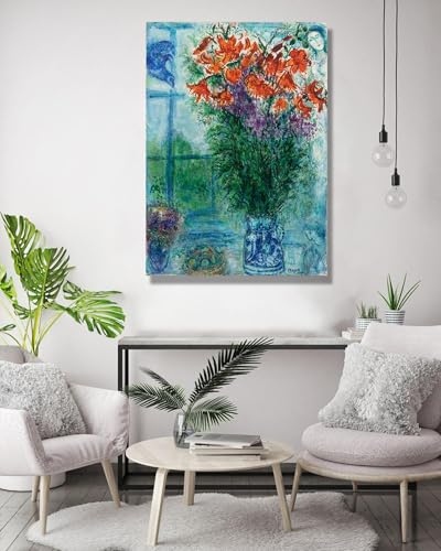 Tableau abstrait fleurs des champs pour sublimer un mur de salon vide