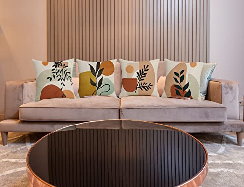 Menoeceus Boho Abstract Pillow Covers 18X18 Set Of 4, Modern Minimalism Pillows Cover Geometric Throw Pillow Cover Indoor Outdoor Decorative Pillow Case For Couch Bed Home Decor #TOP6