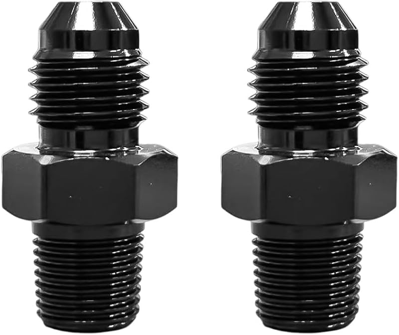 Adaptador de conexão 4AN macho para 1/8 NPT macho lanstixr em alumínio preto – 2 unidades