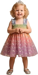 A.T.U.N. (ALL THINGS UBER NICE) Baby Girls Poly Silk Party Dress | Soft Stylish Frock with Tulle Mesh Overlay | Elegant Bi... Price In India