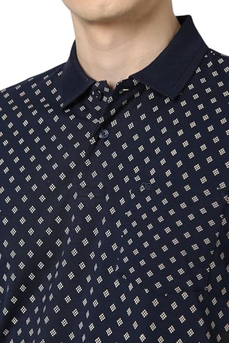 Image of Peter England Men's Cotton Regular Fit All Over Printed T-Shirt | Rich