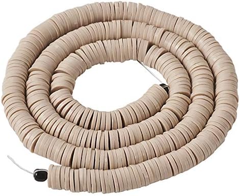 1 Strand Flat Round Polymer Clay Beads 6mm Heishi Spacer Loose Beads 380~400pcs/strand for Necklaces Bracelets Earrings Jewellery Making, Black
