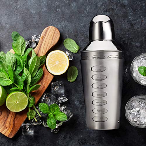 Relaxdays, Silber Cocktailshaker, rostfreier Edelstahl, spülmaschinenfest, Rezepte, Cocktailmixer, Barshaker, Standard - Image 3