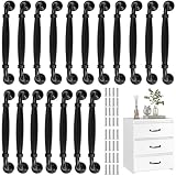 TCETCY Lot de 16 Poignées Noires pour Meubles – Aluminium – Entraxe 128 mm – 14,8×3,6 cm – Avec Vis 22 et 25 mm – Poignées de Meuble pour Cuisine, Tiroir, Placard, Armoire – Fini Mat Anti corrosion