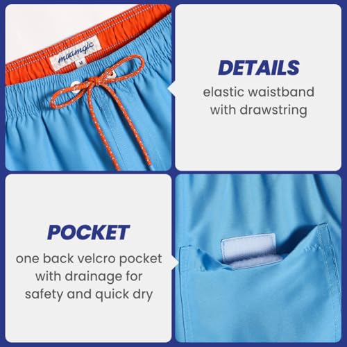 Image of maamgic Mens Slim Fit Swim Shorts Swim Trunks 7 inch Quick Dry Mens Bathing Suits with Mesh Lining