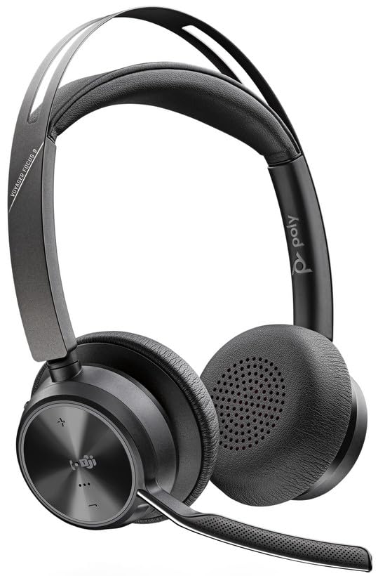 ヘッドホン Poly VOYAGER FORCUS 2 Poly – Fone de ouvido Voyager Focus 2 UC USB-C com suporte