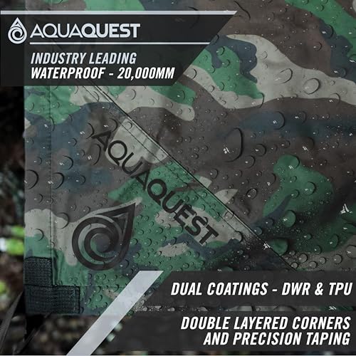 Aqua Quest Defender Tarp Kit - 100% Waterproof Heavy Duty Nylon Bushcraft Survival Shelter - 3 x 3 Camo Kit - Image 2