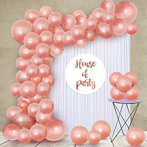 Image of Party Propz Rose Gold Metallic Balloons - 50Pcs Metallic Balloons
