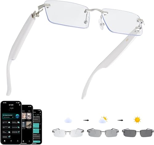 Miniatura 10 de Gafas de Traducción con IA, Gafas Bluetooth con Traductor en Tiempo Real para 164 Idiomas, Gafas Bluetooth Fotocromáticas con Bisagra de Resorte y