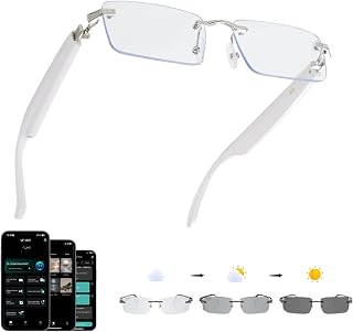 AI Translation Glasses, Bluetooth Eyeglasses with Real-Time Translator for 164 Languages, Photochromic Spring Hinge Blueto... Price In India
