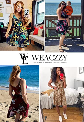 Weaczzy Black Dresses For Women V-Neck Summer Sundress Casual Beach Cover Up Dresses With Pockets (X-Large,Black) #TOP4