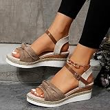 Orthopedic Platform Wedge Sandals for Women Summer Dressy Flat 2023 Open Toe Ankle Strap Espadrilles