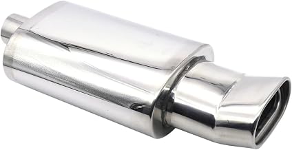 Active Sound Exhaust/Active Exhaust Muffler Pipe Assembly 201 Stainless Steel Construction 63mm Inlet Double Outlet Design Turbo Enhancement Compatible For All Vehicle Systems(XH-EP058-SL)