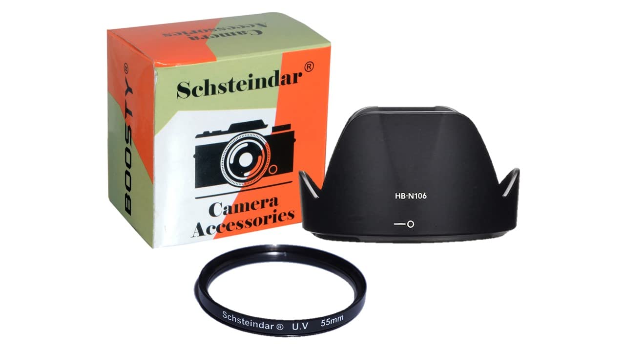 Schsteindar® HB-N106 Bayonet Lens Hood + 55MM UV Filter for Nikon HB-N106 Bayonet Lens Hood for 18-55mm AF-P & 18-55mm f/3.5-5.6G VR AF-P DX (Not for AF-S)-picture-14