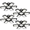 AUDLES 4 Pack Garage Light, 200W LED Shop Lights, E26/E27 LED Garage Light Super Bright LED Garage Ceiling Lights with 6+1 Deformable Panels Garage Lighting for Warehouse, Workshop, Basement, Garage
