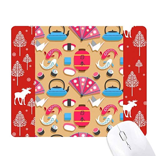 Tapis de souris forêt japonaise et crâne pour décor de bureau hivernal