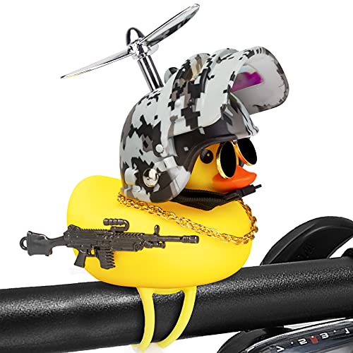 wonuu Rubber Duck Car Ornaments, Squeeze Duck Dashboard Decorations Bicycle Decor for Cycling Motorcycle & Bicycle Accessories Decorations (Digital Camo-L&G)