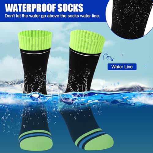 BBXWANG Unisex Wasserdichte Socken (DE/NL/SE/PL, Alphanumerisch, L, Regular, Regular, Grün Schwarz)