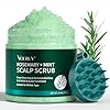 VOERUY Scalp Scrub, Rosemary Scalp Exfoliator Scrub Shampoo, Scalp Treatment with Mint Oil, Hair Treatment to Clarify and Remove Build Up with Silicone Scalp Massager - 300g