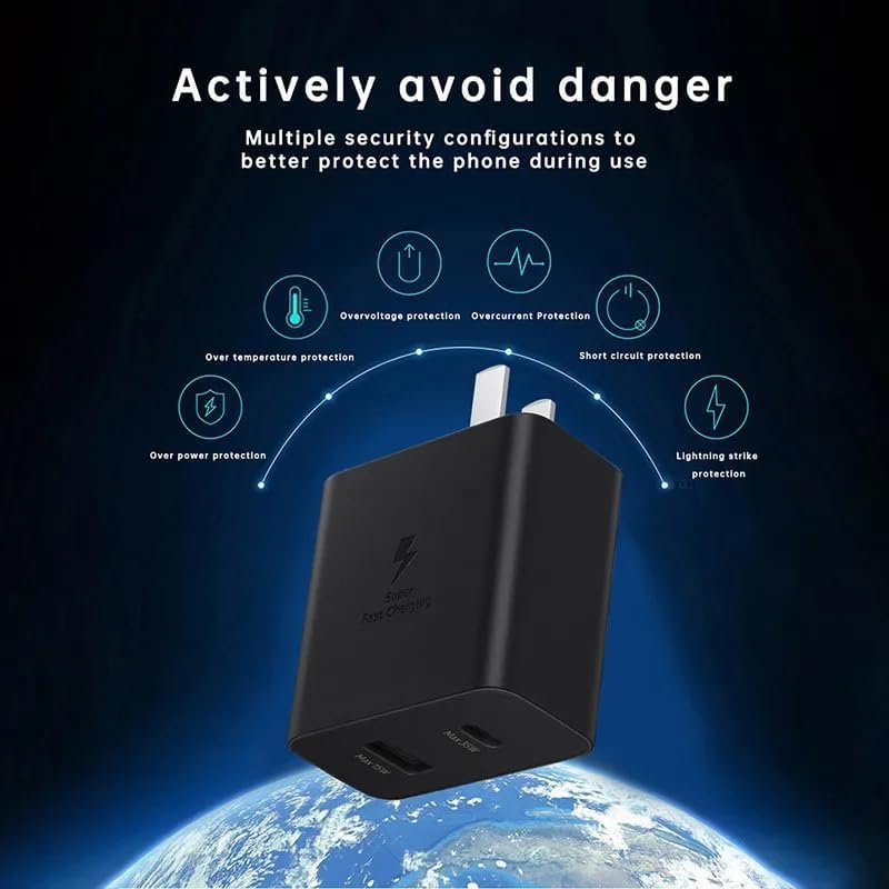 Image of Butee 35W Dual Port Super Fast Charger Adapter Compatible with Galaxy Fold6 Fold5 Fold4 Flip6 Flip5 S25 Ultra Note20 iPhone16 Pro Max,Galaxy S /A /M /F /Z /Note Series