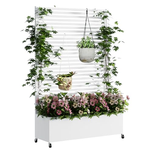 TinFrey Pflanzkasten mit Sichtschutz für den Außenbereich...