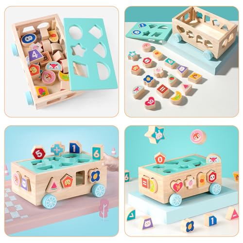 Bloc de Construction en Bois Sensoriel à Offrir : Premier Jeu d'Éveil Formes et Chiffres