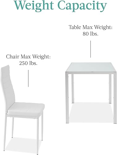 Miniatura 6 de Best Choice Products Juego de comedor de 3 piezas, muebles de mesa de cocina modernos para comedor, comedor, compacto que ahorra espacio con mesa de