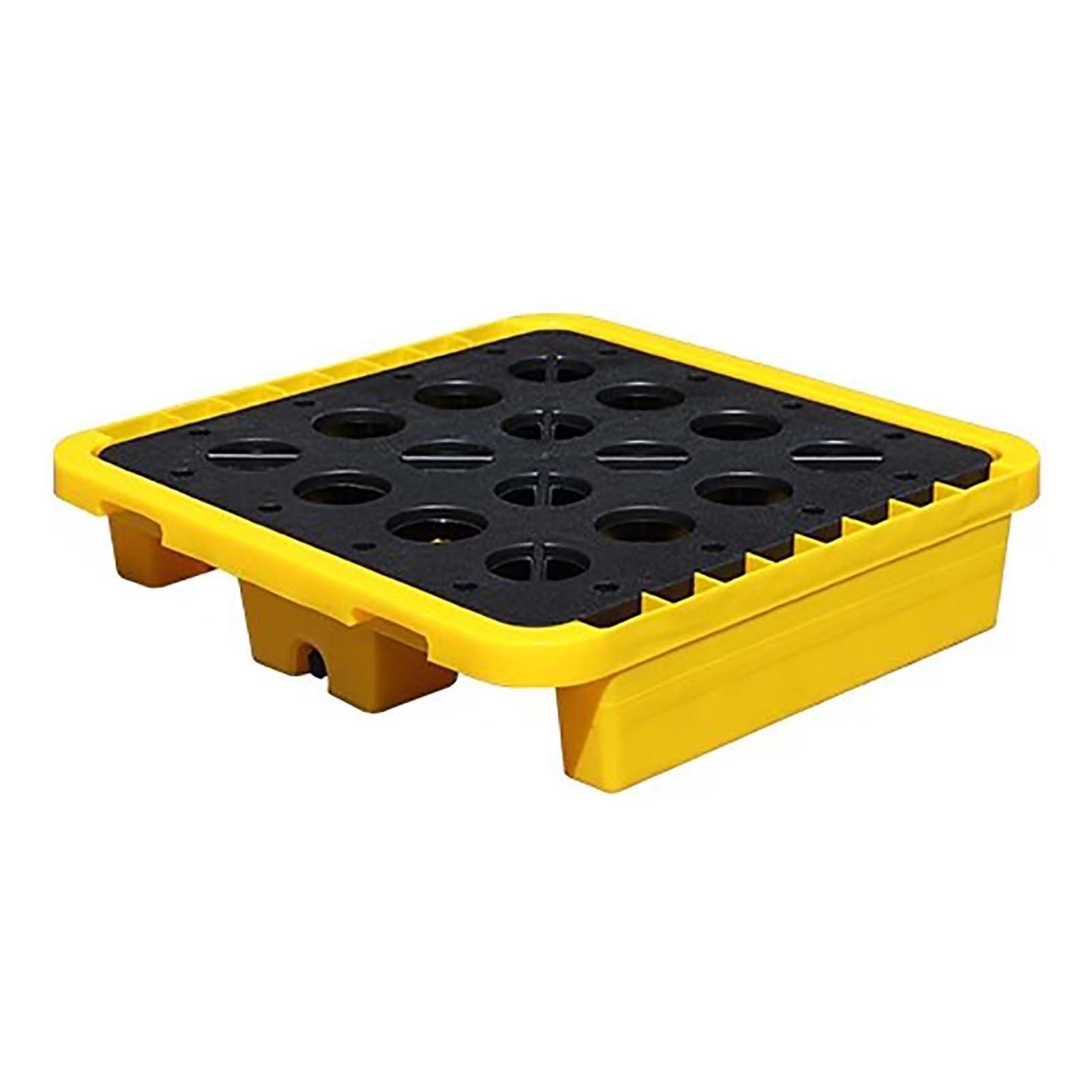 JKJZSALJ Spill Containment Platform,Modular Spill Containment Pallet - Yellow & Black, 1/2 Drum Capacity, 130X68X15Cm With Drain, Durable Spill Platform For Safe Liquid Storage &,72x72x16cm/28x28x6in