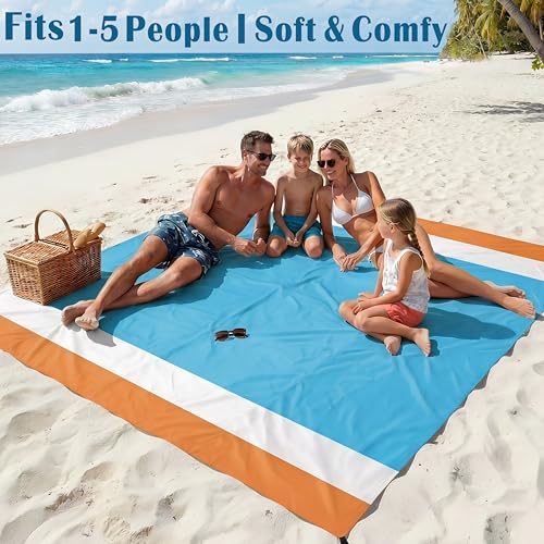 Beach Blanket Waterproof Sandproof 78''X81''/10'X9' Oversized Big Blanket - image 4
