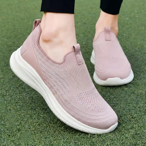 Image of TIOSEBON Women's Walking Tennis Shoes Knit Comfortable Slip on Breathable Mesh Lightweight Sneaker