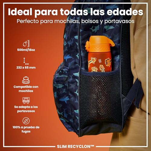 Miniatura 2 de ion8 Botella Agua, 500ml, a Prueba de Fugas, Fácil de Abrir, Cerradura Segura, Apta para Lavavajillas, Sin BPA, Asa de Transporte, Fácil de Limpiar, Neutro en Carbono, Música