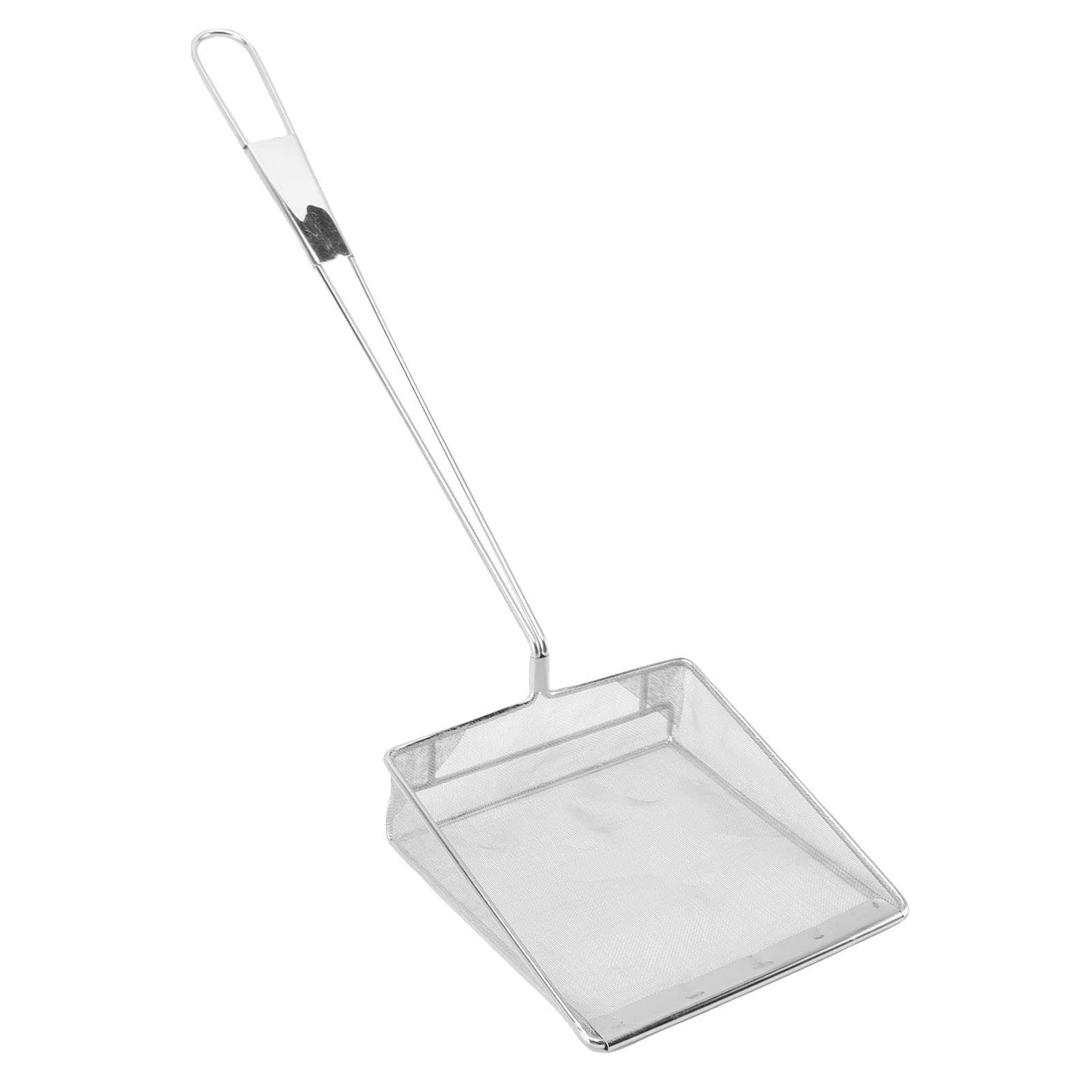 Asixxsix Skimmer per Olio Quadrato Grande in Acciaio Inossidabile a Maglia Fine, Cucchiaio per Colino per Alimenti con Manico Lungo 26,4x7,9 Pollici con Design a Maglia Fine