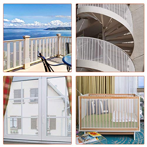 Child Safety Net, Durable Banister Guard For Baby Safety Stairs Railing Balcony Cribs, Banister Stair Mesh Baby Proofing, Easy To Install Stair Netting For Kids, Pets, Toys - (10Ft Lx2.5Ft H) White #TOP2