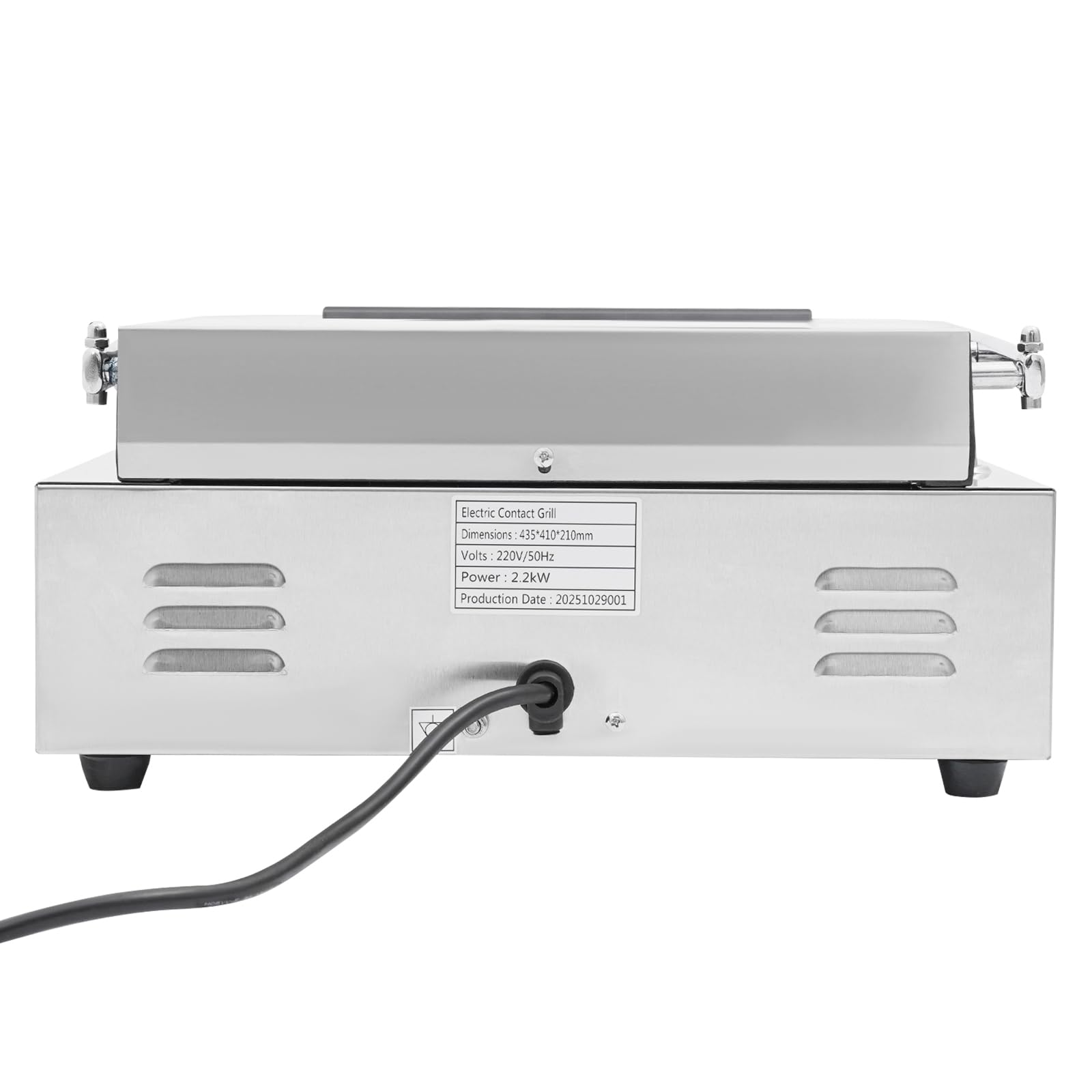 Griglia elettrica a contatto per panini, 2200 W, rivestimento in ceramica, doppia piastra riscaldante con display LED, per hotel, ristorante, caffetteria
