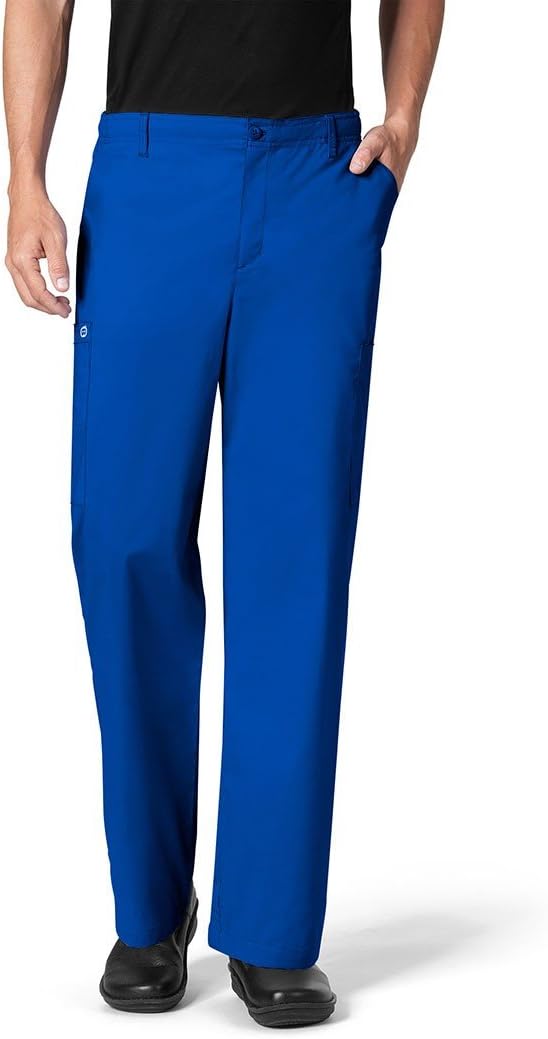 WINK WonderWORK Men's Cargo Scrub Pant, Royal, L