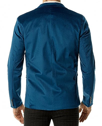 chouyatou Men's Solid Velvet Blazer Basic Slim Fit Two Button Prom Party Dinner Blazer Jacket3